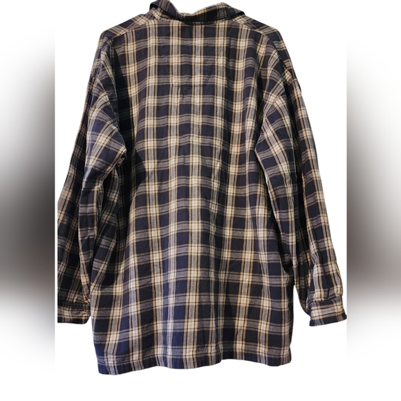 Nautica Sleepwear Plaid Button-Front Shirt - Size: XL - Picture 2 of 5